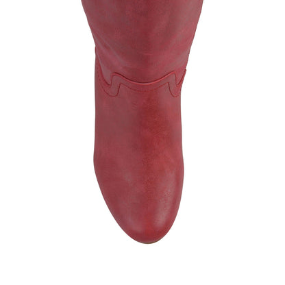 Journee LANGLY KNEE-HIGH BOOTS IN VEGAN LEATHER - Red
