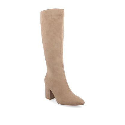 Journee AMEYLIA KNEE-HIGH BOOTS - Beige Faux Suede