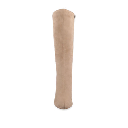 Journee AMEYLIA KNEE-HIGH BOOTS - Beige Faux Suede