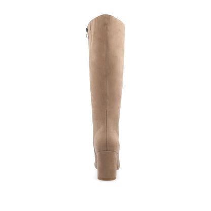 Journee AMEYLIA KNEE-HIGH BOOTS - Beige Faux Suede