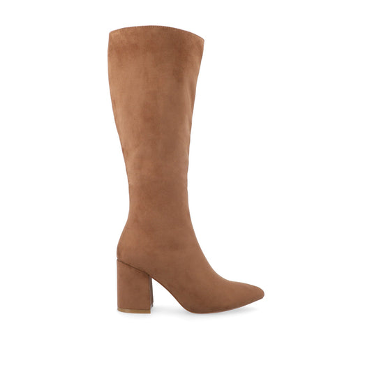 Journee AMEYLIA KNEE-HIGH BOOTS - Tan Faux Suede