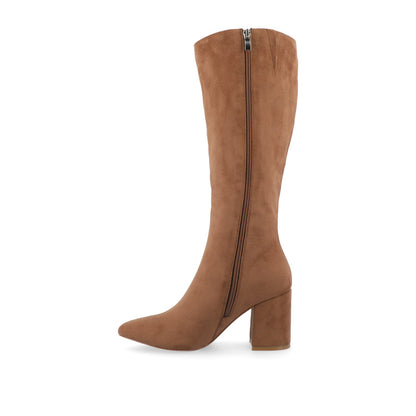 Journee AMEYLIA KNEE-HIGH BOOTS - Tan Faux Suede