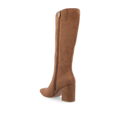 Journee AMEYLIA KNEE-HIGH BOOTS - Tan Faux Suede