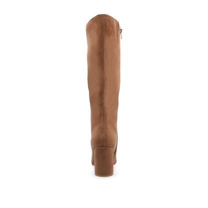 Journee AMEYLIA KNEE-HIGH BOOTS - Tan Faux Suede