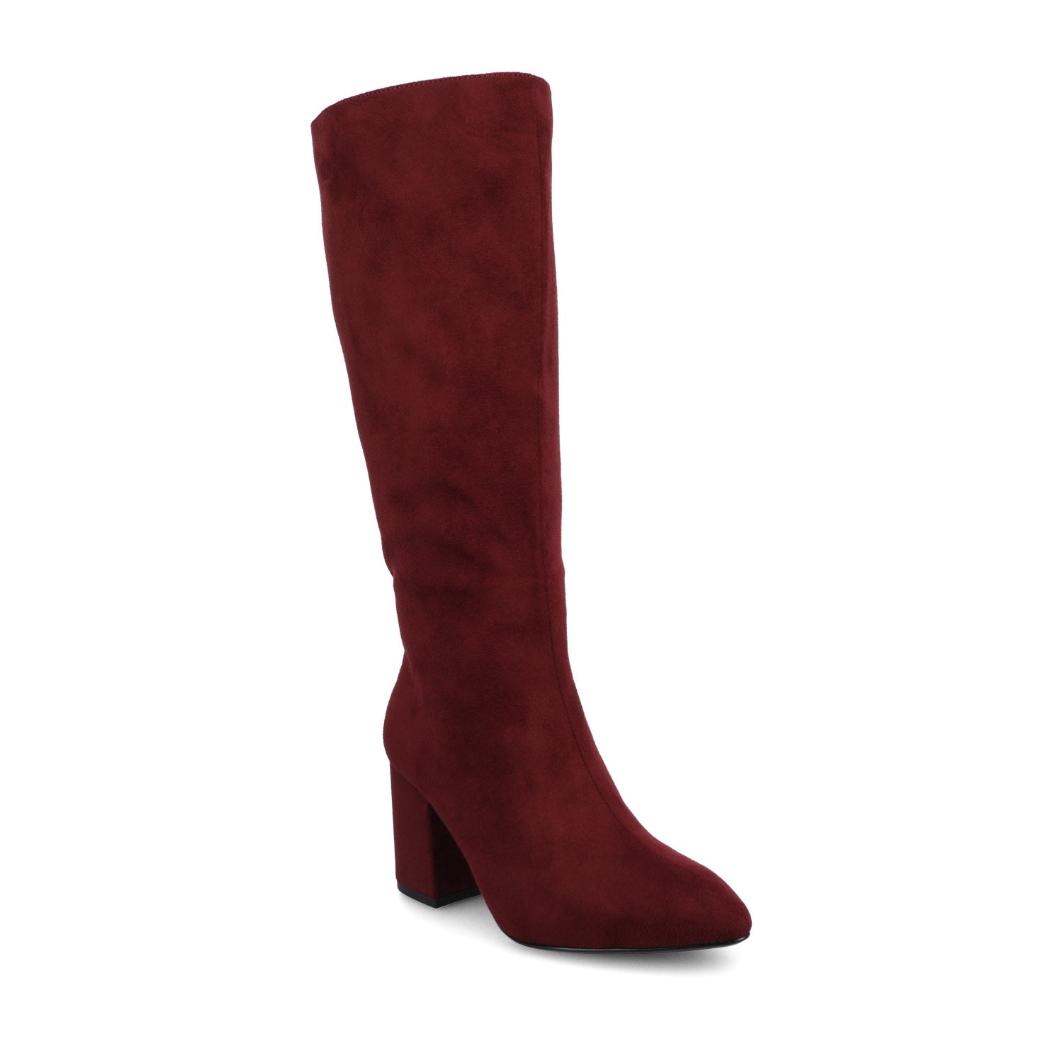 Journee AMEYLIA KNEE-HIGH BOOTS - Oxblood Faux Suede