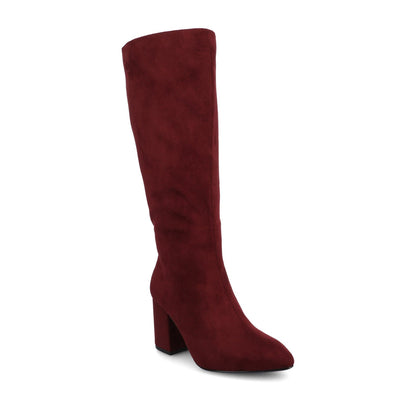 Journee AMEYLIA KNEE-HIGH BOOTS - Oxblood Faux Suede