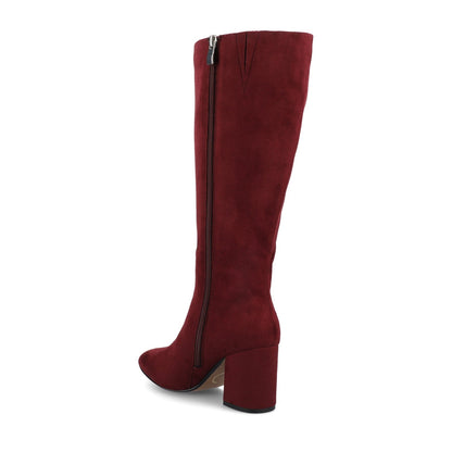 Journee AMEYLIA KNEE-HIGH BOOTS - Oxblood Faux Suede