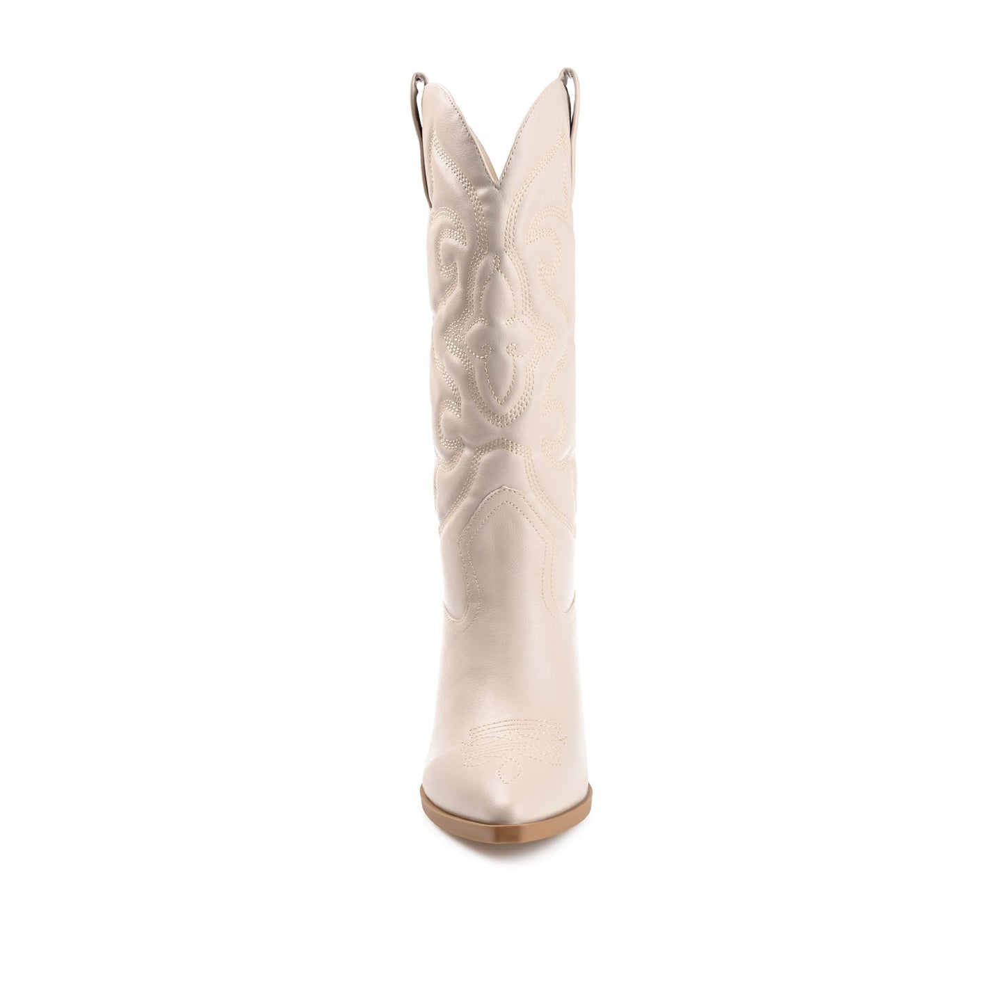 Journee CHANTRY COWGIRL BOOTS IN VEGAN LEATHER - Beige PU
