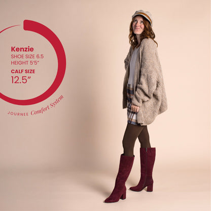 Journee AMEYLIA VEGAN LEATHER KNEE-HIGH BOOTS - Brown PU