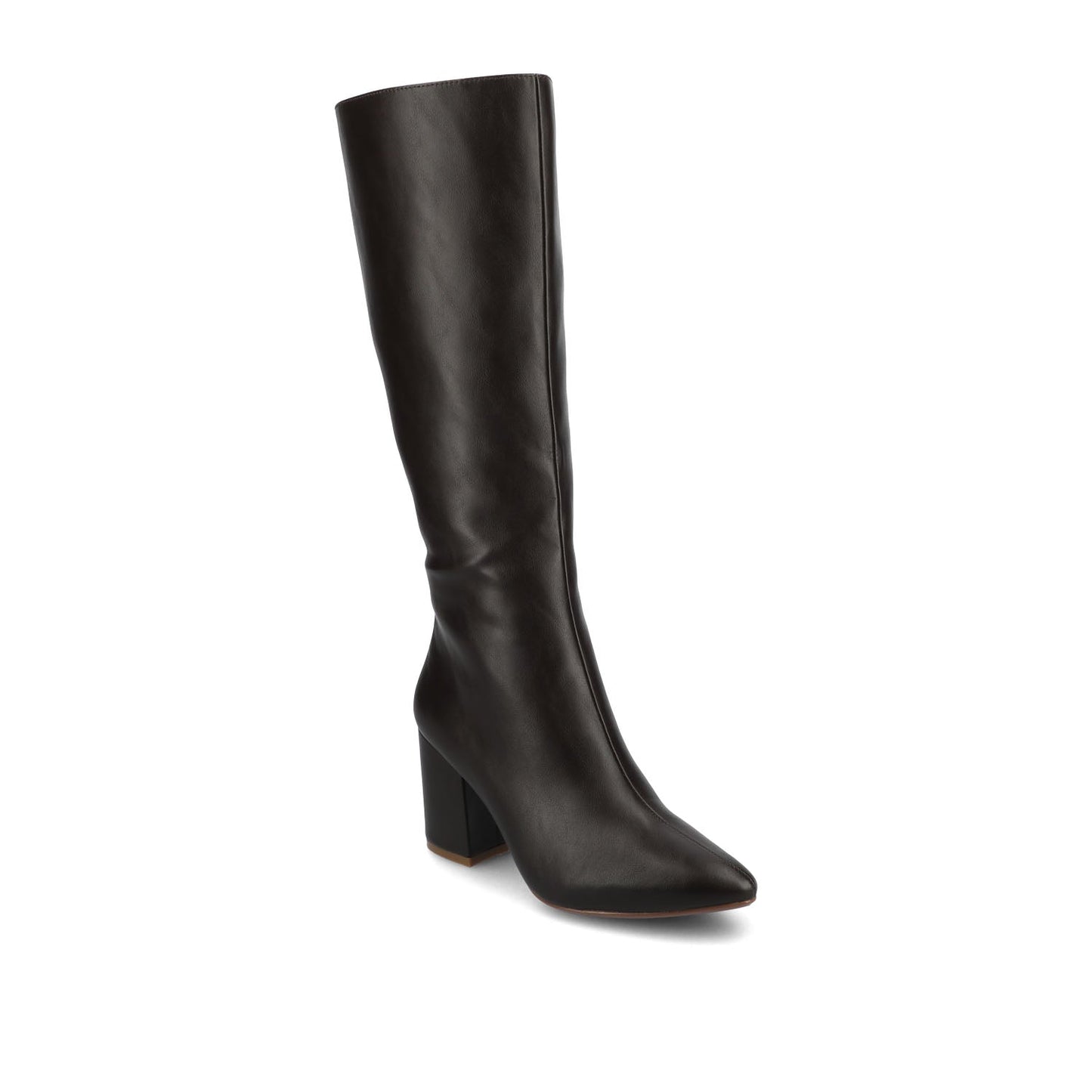 Journee AMEYLIA VEGAN LEATHER KNEE-HIGH BOOTS - Brown PU