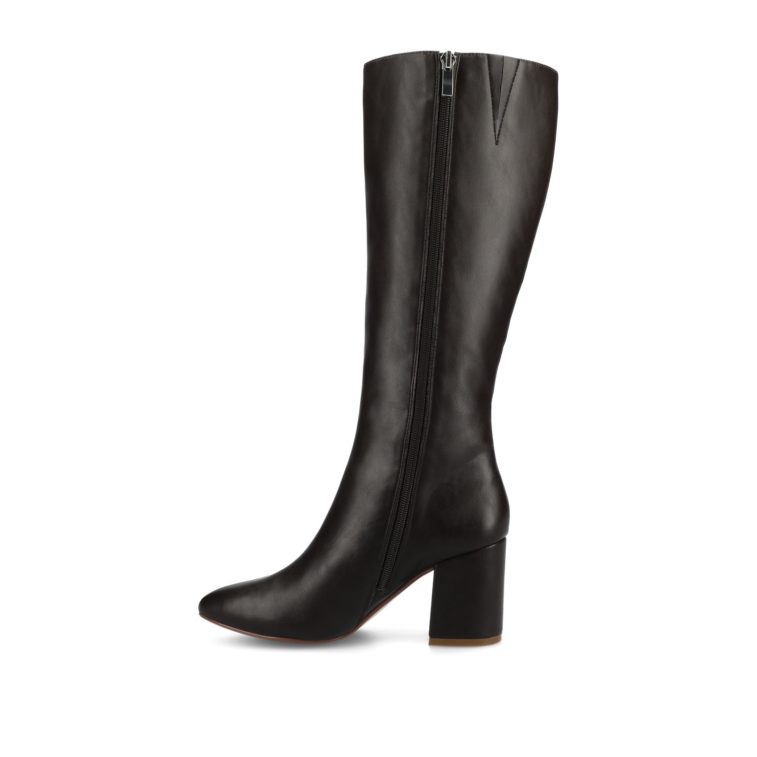 Journee AMEYLIA VEGAN LEATHER KNEE-HIGH BOOTS - Brown PU
