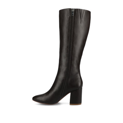 Journee AMEYLIA VEGAN LEATHER KNEE-HIGH BOOTS - Brown PU