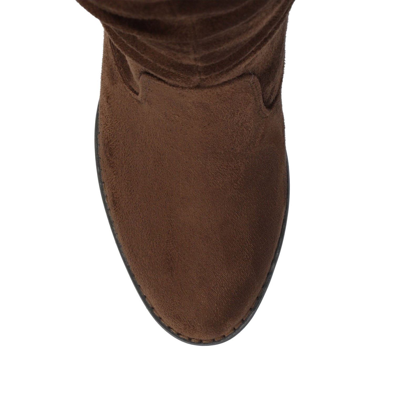 Journee KAISON THIGH HIGH BOOTS IN FAUX SUEDE - Chocolate Suede