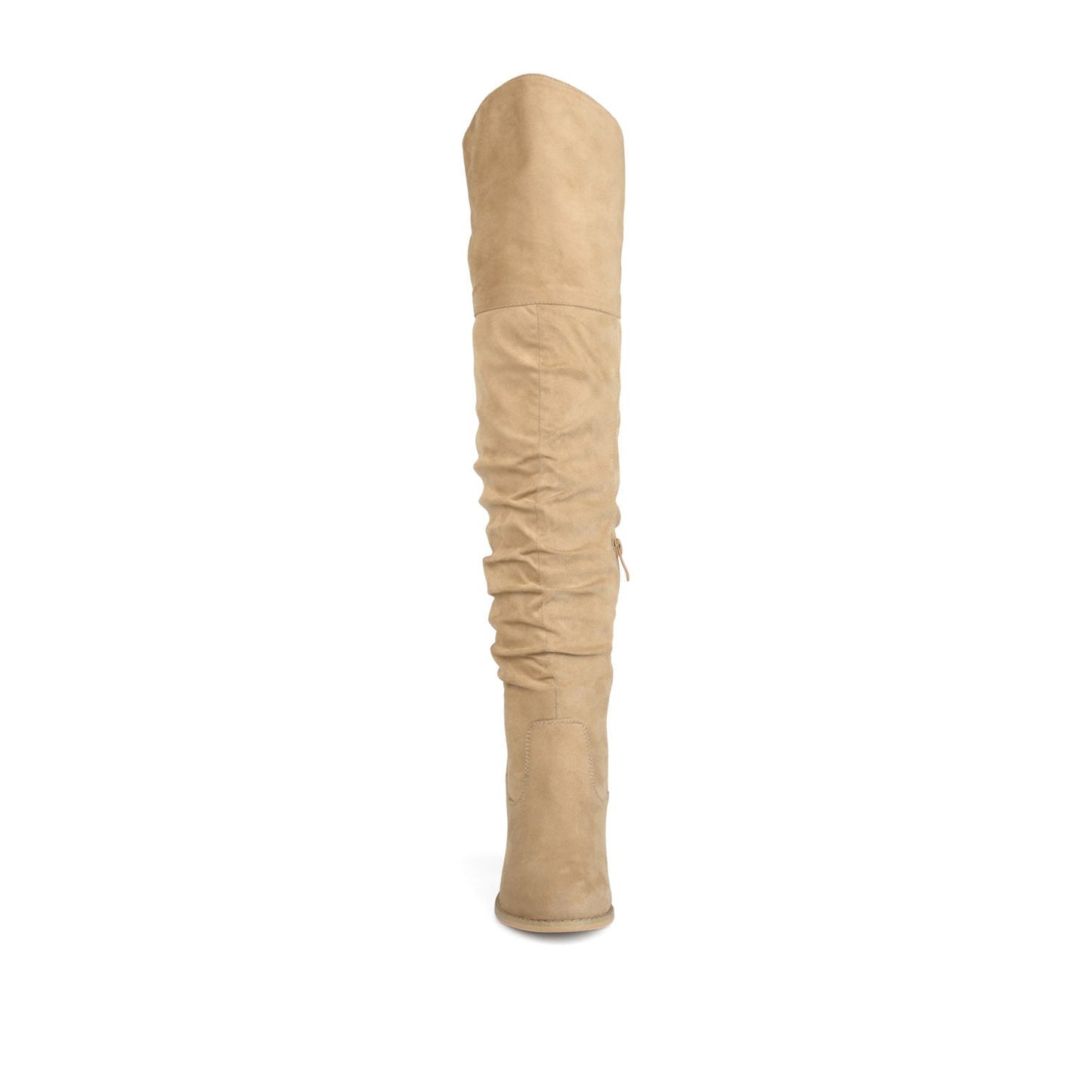 Journee KAISON THIGH HIGH BOOTS IN FAUX SUEDE - Stone Faux Suede
