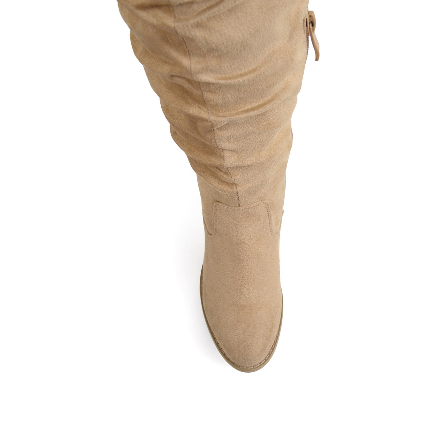 Journee KAISON THIGH HIGH BOOTS IN FAUX SUEDE - Stone Faux Suede