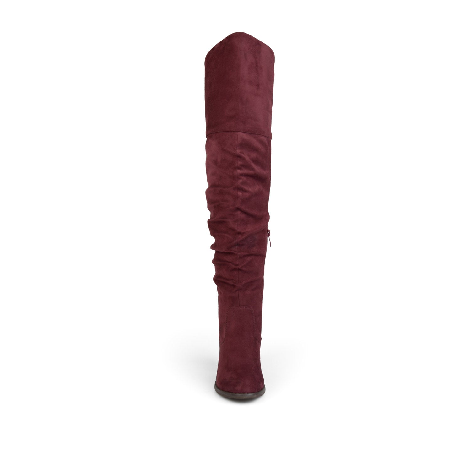 Journee KAISON THIGH HIGH BOOTS IN FAUX SUEDE - Wine Faux Suede