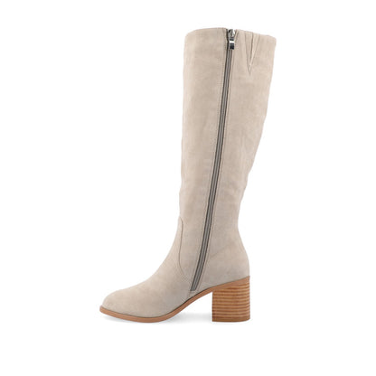 Journee ROMILLY KNEE HIGH BOOTS IN VEGAN LEATHER - Stone