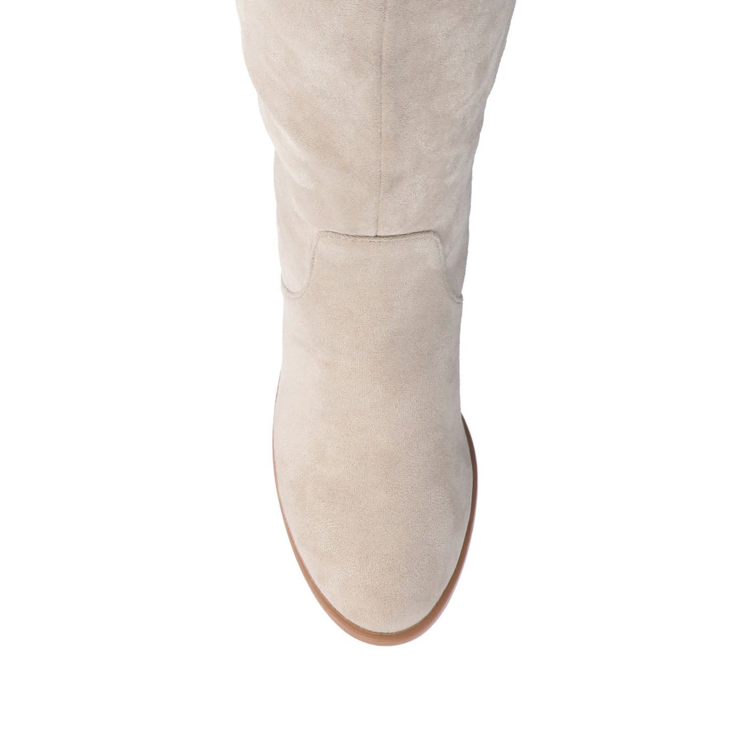 Journee ROMILLY KNEE HIGH BOOTS IN VEGAN LEATHER - Stone