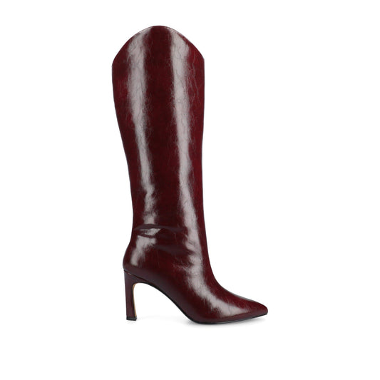 Journee REHELA KNEE HIGH BOOTS IN VEGAN LEATHER - Oxblood Patent
