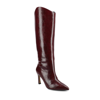 Journee REHELA KNEE HIGH BOOTS IN VEGAN LEATHER - Oxblood Patent