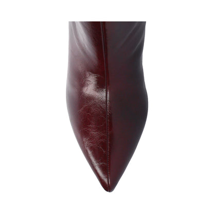 Journee REHELA KNEE HIGH BOOTS IN VEGAN LEATHER - Oxblood Patent