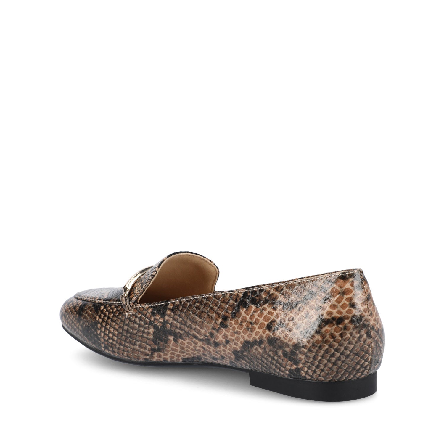 Journee WRENN PRINTED LOAFER FLATS IN WIDE - Brown Snake