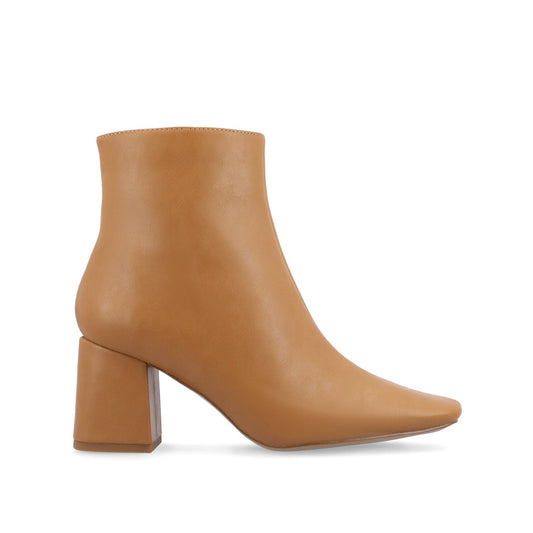 Journee HAYLINN VEGAN LEATHER BOOTIES IN WIDE - Tan PU