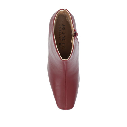 Journee HAYLINN VEGAN LEATHER BOOTIES IN WIDE - Brick PU