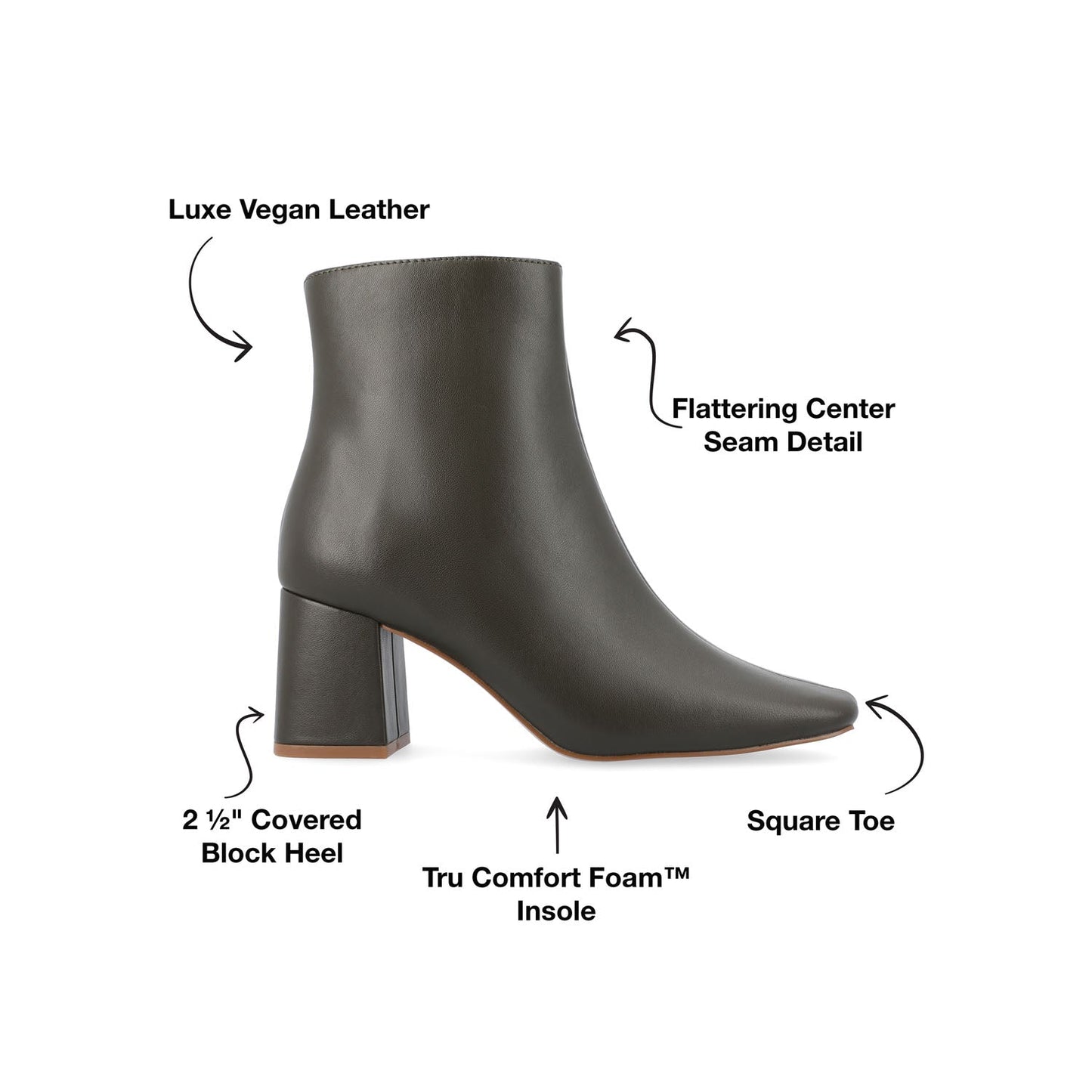 Journee HAYLINN VEGAN LEATHER BOOTIES IN WIDE - Green PU