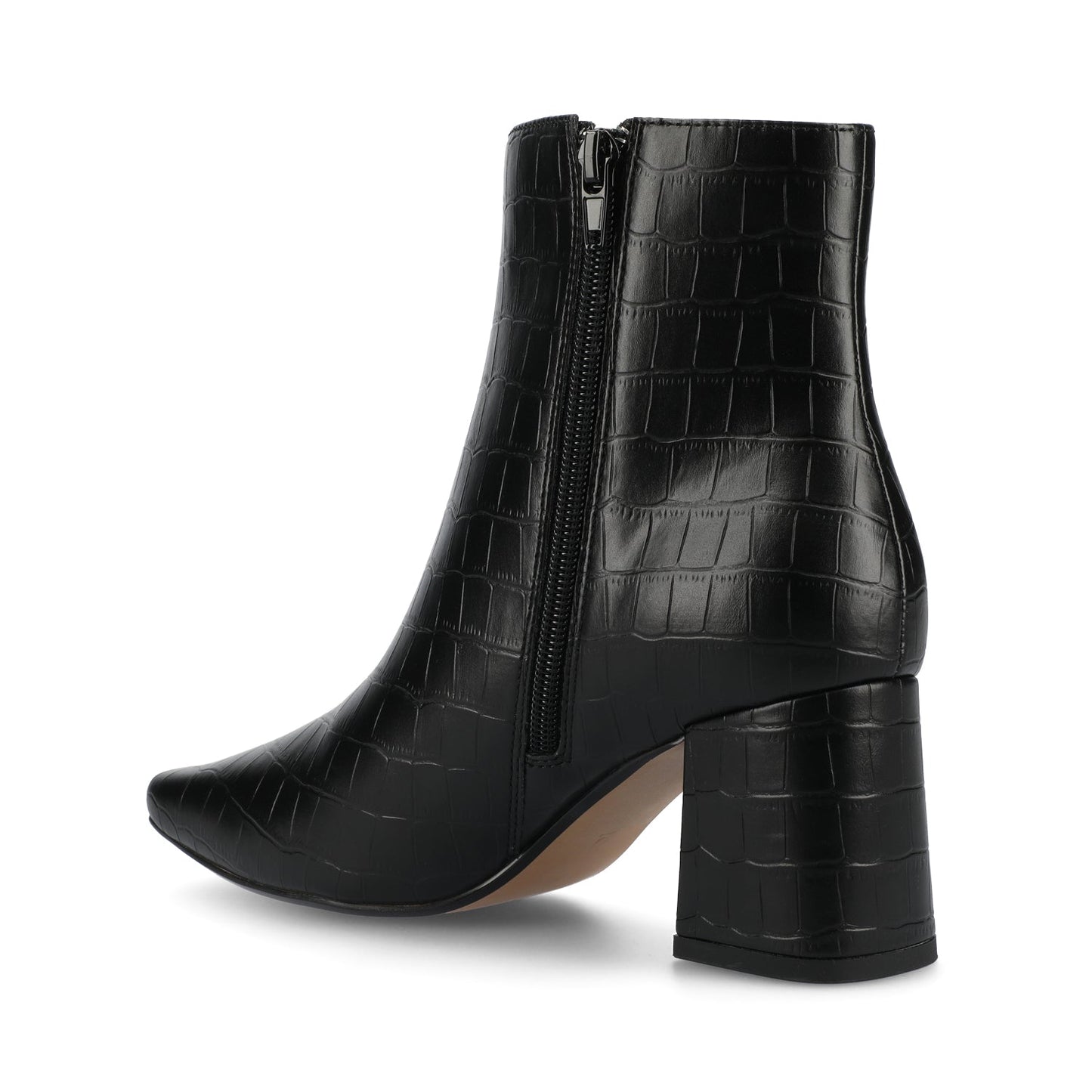 Journee HAYLINN VEGAN LEATHER BOOTIES IN WIDE - Black Croc