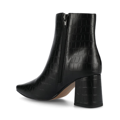 Journee HAYLINN VEGAN LEATHER BOOTIES IN WIDE - Black Croc
