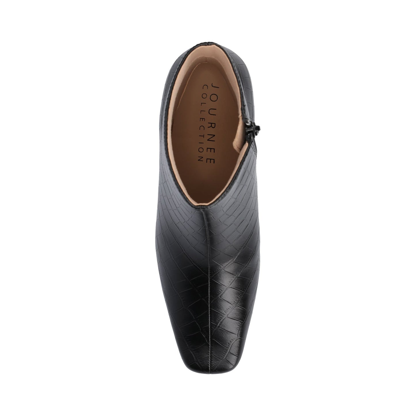 Journee HAYLINN VEGAN LEATHER BOOTIES IN WIDE - Black Croc