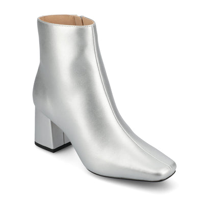 Journee HAYLINN VEGAN LEATHER BOOTIES IN WIDE - Silver PU