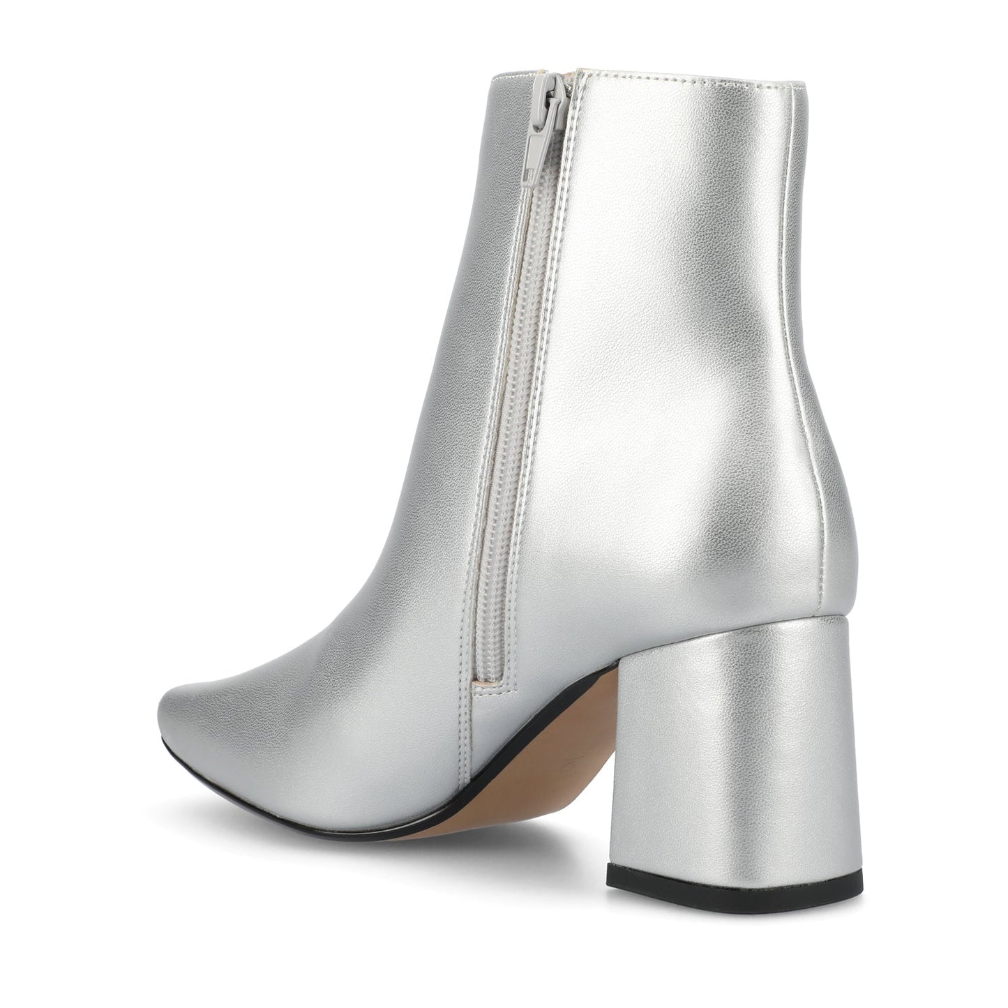 Journee HAYLINN VEGAN LEATHER BOOTIES IN WIDE - Silver PU