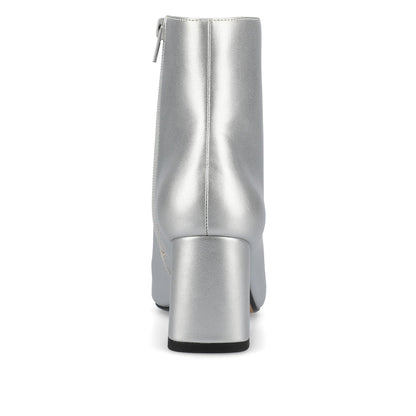 Journee HAYLINN VEGAN LEATHER BOOTIES IN WIDE - Silver PU