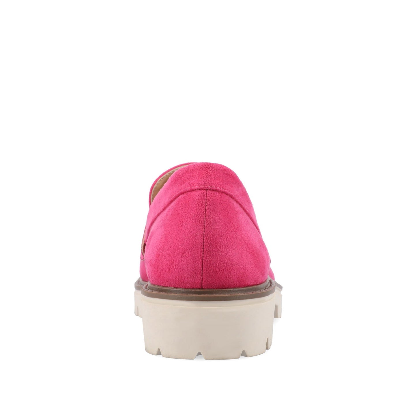 Journee KENLY FAUX SUEDE LOAFER FLATS IN WIDE - Pink Faux Suede