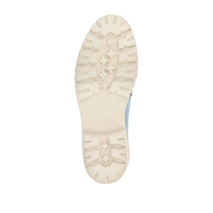Journee KENLY FAUX SUEDE LOAFER FLATS IN WIDE - Light Blue Faux Suede