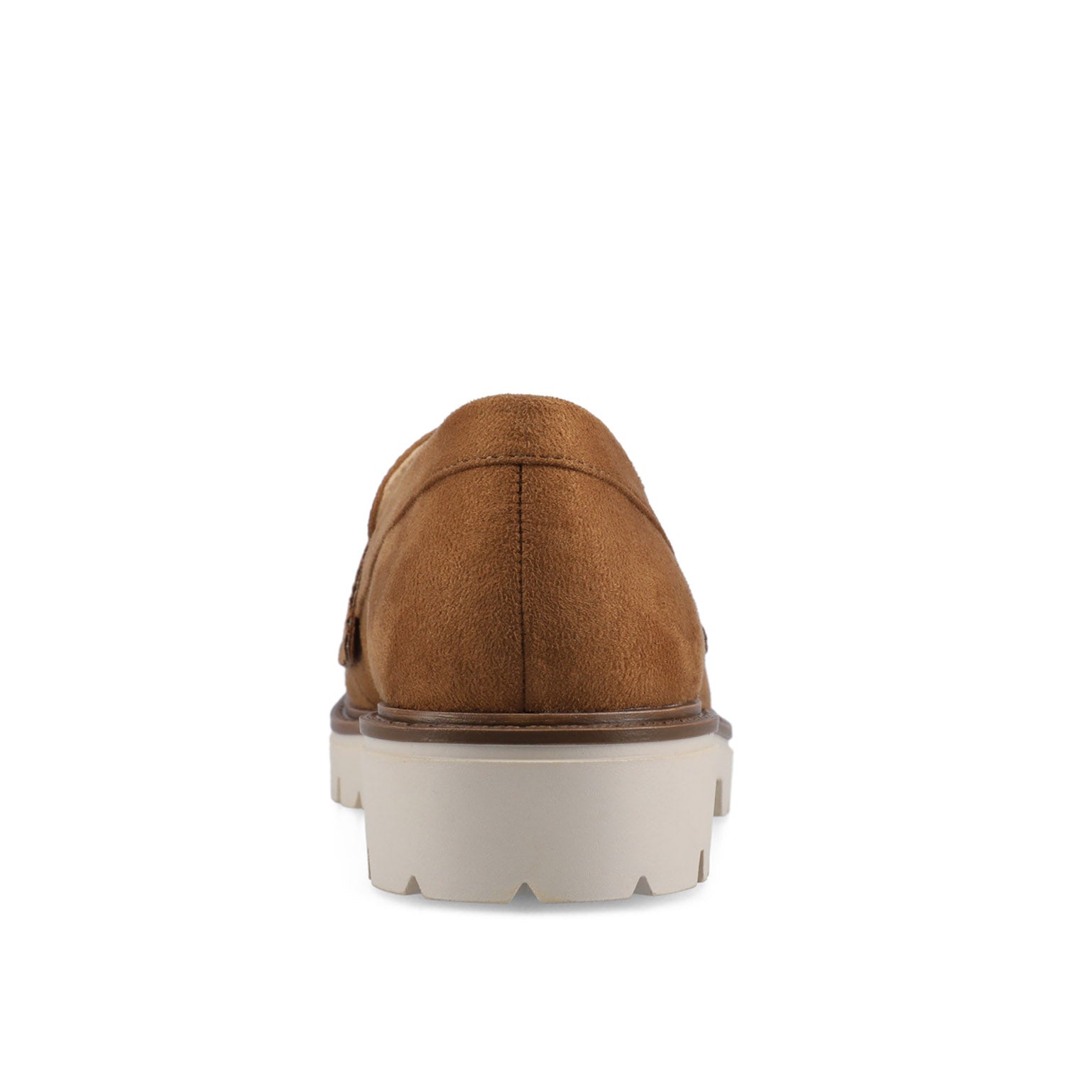 Journee KENLY FAUX SUEDE LOAFER FLATS IN WIDE - Tan Faux Suede