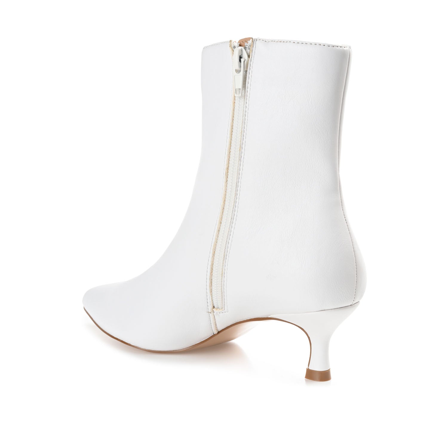Journee ARELY POINTED TOE BOOTIES IN WIDE - White PU