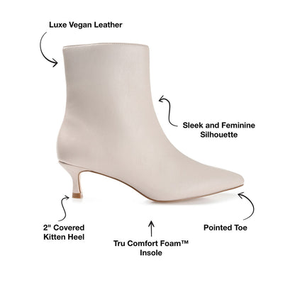 Journee ARELY POINTED TOE BOOTIES IN WIDE - Stone PU
