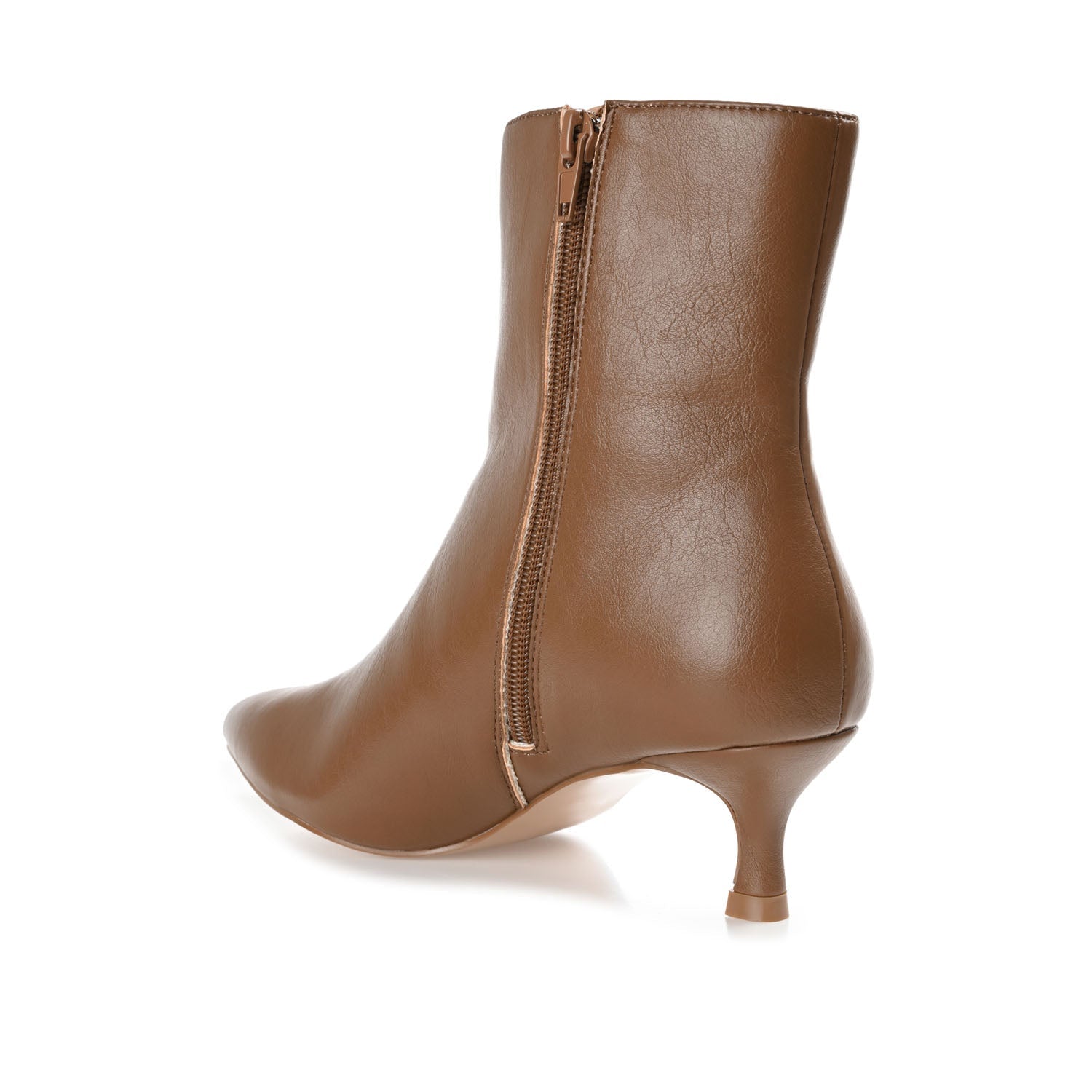 Journee ARELY POINTED TOE BOOTIES IN WIDE - Brown PU