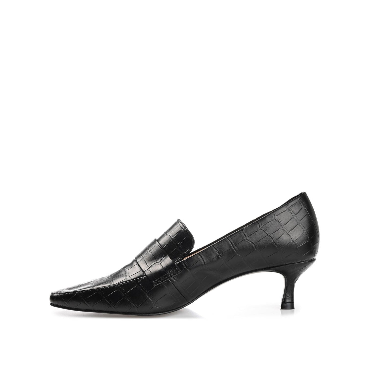 Journee CELINA KITTEN HEEL LOAFERS IN WIDE - Black