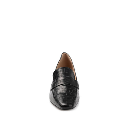 Journee CELINA KITTEN HEEL LOAFERS IN WIDE - Black