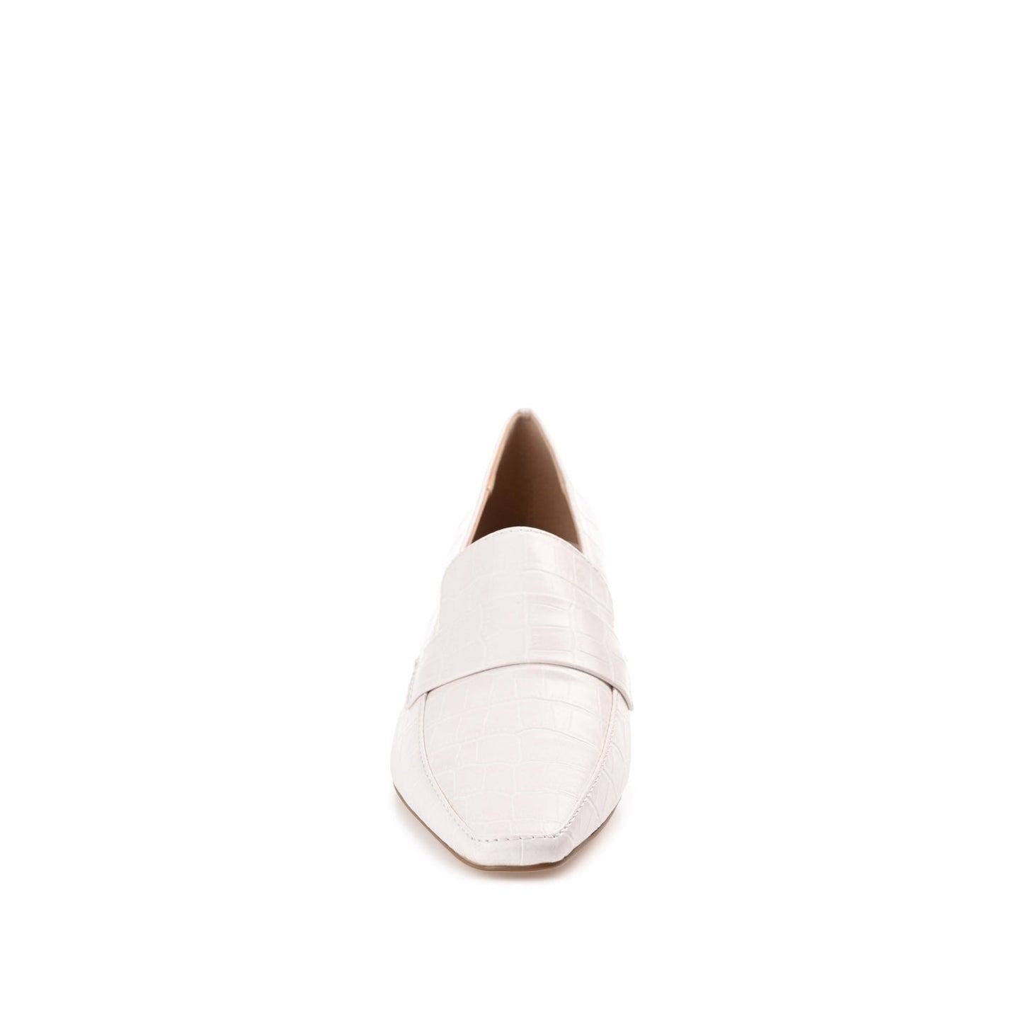 Journee CELINA KITTEN HEEL LOAFERS IN WIDE - White