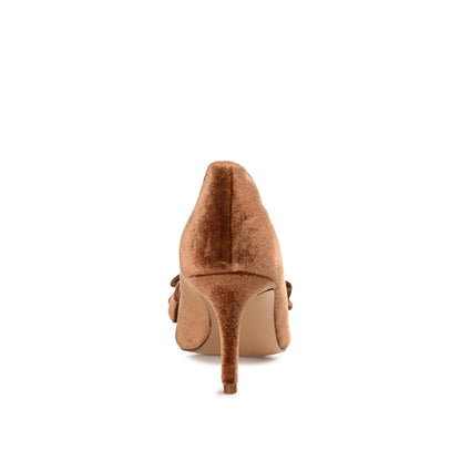Journee CRYSTOL STILETTO PUMP HEELS IN WIDE - Brown