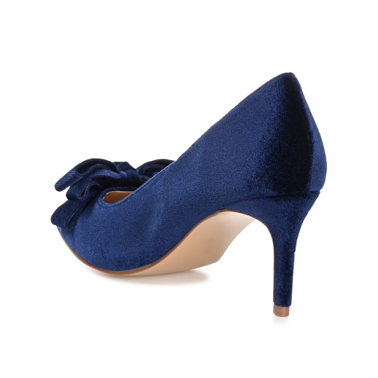 Journee CRYSTOL STILETTO PUMP HEELS IN WIDE - Navy Nubuck