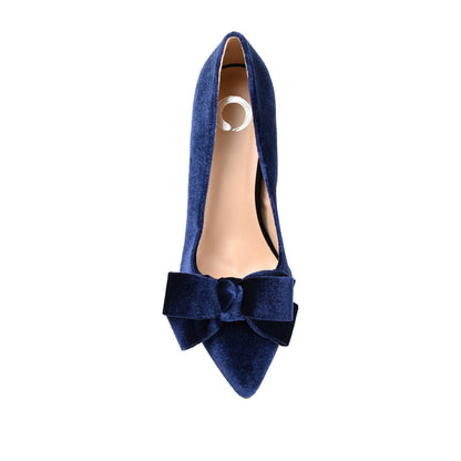 Journee CRYSTOL STILETTO PUMP HEELS IN WIDE - Navy Nubuck