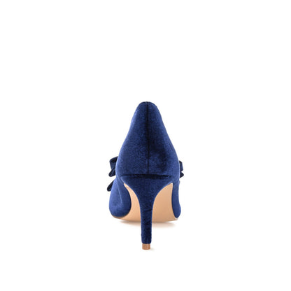 Journee CRYSTOL STILETTO PUMP HEELS IN WIDE - Navy Nubuck