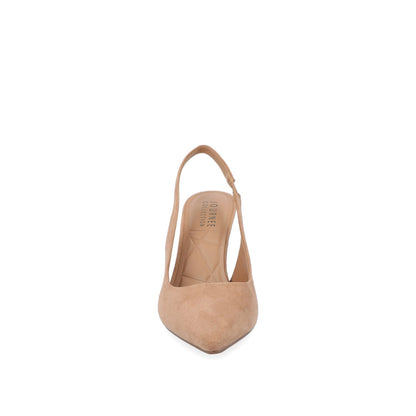 Journee ELENNEY STILETTO HEELS IN WIDE - Tan Faux Suede