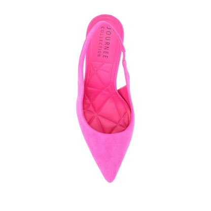 Journee ELENNEY STILETTO HEELS IN WIDE - Fuchsia Faux Suede